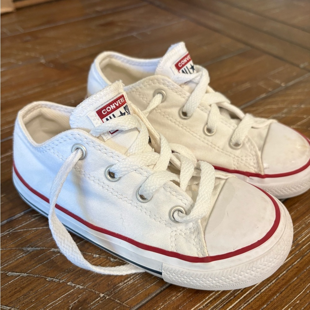 Converse Kids White and Red Sneakers